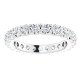 Platinum Round Natural Diamond Shared-Prong Eternity Band – 2.5 mm Stones (1 3/8–1 1/2 CTW) .0 - view 3