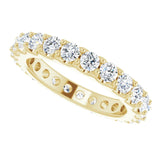 14K Gold Round Natural Diamond Shared-Prong Eternity Band – 2.5 mm Stones (1 3/8–1 1/2 CTW) .0 - Yellow Gold - view 5