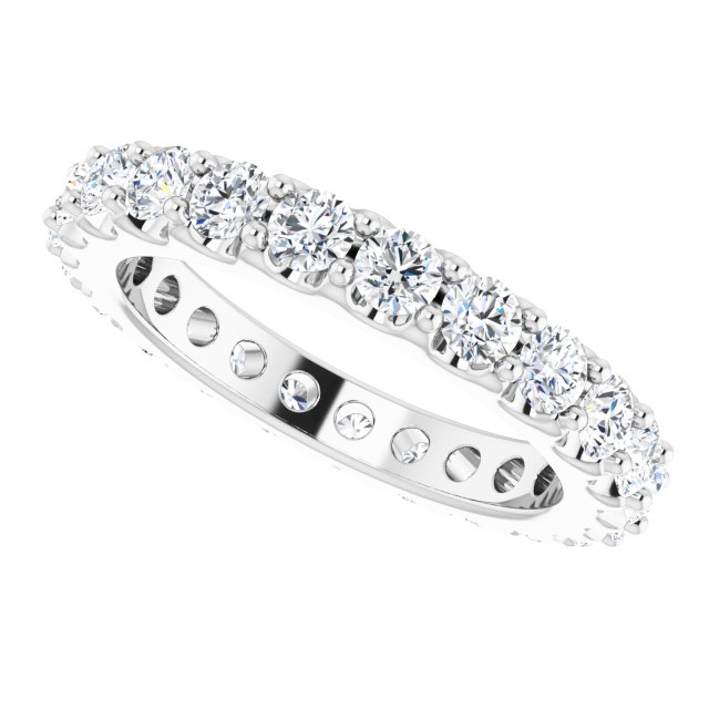 Platinum Round Natural Diamond Shared-Prong Eternity Band – 2.5 mm Stones (1 3/8–1 1/2 CTW) .0 - view 5