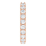 14K Gold Round Natural Diamond Shared-Prong Eternity Band – 2.5 mm Stones (1 3/8–1 1/2 CTW) .0 - Rose Gold - view 4