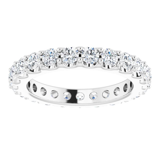 Platinum Round Natural Diamond Shared-Prong Eternity Band – 2.5 mm Stones (1 3/8–1 1/2 CTW) .0 - view 3