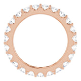 14K Gold Round Natural Diamond Shared-Prong Eternity Band – 2.5 mm Stones (1 3/8–1 1/2 CTW) .0 - Rose Gold - view 2