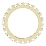 14K Gold Round Natural Diamond Shared-Prong Eternity Band – 2.5 mm Stones (1 3/8–1 1/2 CTW) .0 - Yellow Gold - view 2