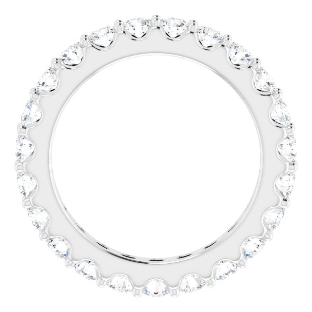 Platinum Round Natural Diamond Shared-Prong Eternity Band – 2.5 mm Stones (1 3/8–1 1/2 CTW) .0 - view 2