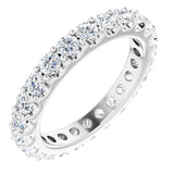 14K Gold Round Natural Diamond Shared-Prong Eternity Band – 2.5 mm Stones (1 3/8–1 1/2 CTW) .0 - White Gold