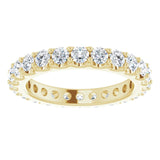 14K Gold Round Natural Diamond Shared-Prong Eternity Band – 2.5 mm Stones (1 3/8–1 1/2 CTW) .0 - Yellow Gold - view 3