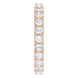 14K Gold Round Natural Diamond Shared-Prong Eternity Band – 2.5 mm Stones (1 3/8–1 1/2 CTW) .0 - Rose Gold - view 4