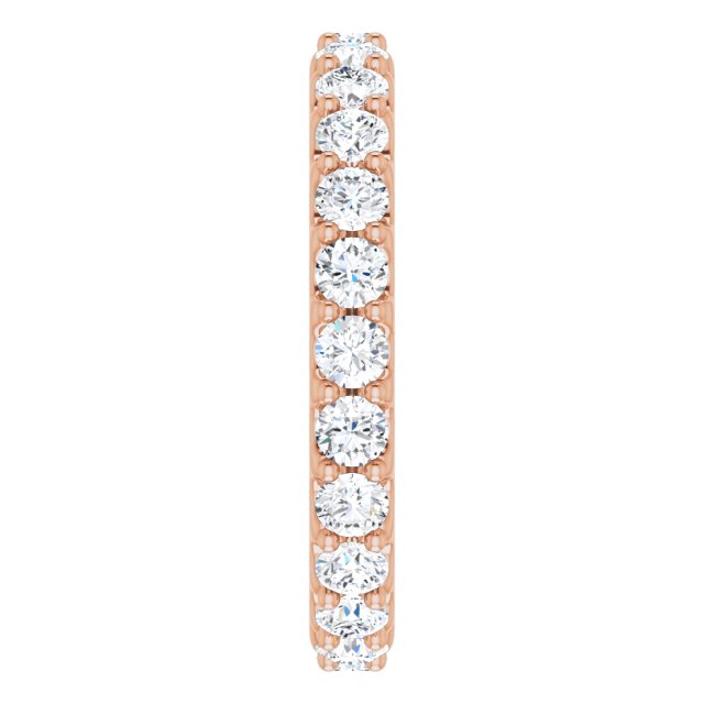 14K Gold Round Natural Diamond Shared-Prong Eternity Band – 2.5 mm Stones (1 3/8–1 1/2 CTW) .0 - Rose Gold - view 4