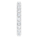14K Gold Round Natural Diamond Shared-Prong Eternity Band – 2.5 mm Stones (1 3/8–1 1/2 CTW) .0 - White Gold - view 4