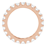 14K Gold Round Natural Diamond Shared-Prong Eternity Band – 2.5 mm Stones (1 3/8–1 1/2 CTW) .0 - Rose Gold - view 2