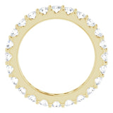 14K Gold Round Natural Diamond Shared-Prong Eternity Band – 2.5 mm Stones (1 3/8–1 1/2 CTW) .0 - Yellow Gold - view 2