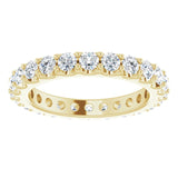 14K Gold Round Natural Diamond Shared-Prong Eternity Band – 2.5 mm Stones (1 3/8–1 1/2 CTW) .0 - Yellow Gold - view 3