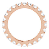 14K Gold Round Natural Diamond Shared-Prong Eternity Band – 2.5 mm Stones (1 3/8–1 1/2 CTW) .0 - Rose Gold - view 2