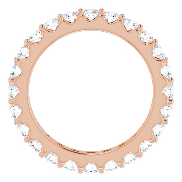14K Gold Round Natural Diamond Shared-Prong Eternity Band – 2.5 mm Stones (1 3/8–1 1/2 CTW) .0 - Rose Gold - view 2