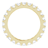14K Gold Round Natural Diamond Shared-Prong Eternity Band – 2.5 mm Stones (1 3/8–1 1/2 CTW) .0 - Yellow Gold - view 2