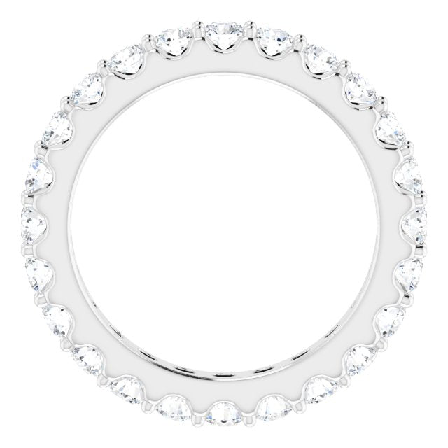 Platinum Round Natural Diamond Shared-Prong Eternity Band – 2.5 mm Stones (1 3/8–1 1/2 CTW) .0 - view 2