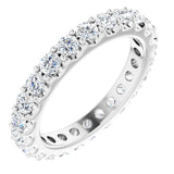 Platinum Round Natural Diamond Shared-Prong Eternity Band – 2.5 mm Stones (1 3/8–1 1/2 CTW) .0