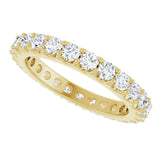 14K Gold Round Natural Diamond Shared-Prong Eternity Band – 2.5 mm Stones (1 3/8–1 1/2 CTW) .0 - Yellow Gold - view 5