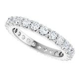 14K Gold Round Natural Diamond Shared-Prong Eternity Band – 2.5 mm Stones (1 3/8–1 1/2 CTW) .0 - White Gold - view 5