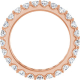 14K Gold Round Lab-Grown Diamond Shared-Prong Eternity Band – 2.5 mm Stones (1 3/8–1 1/2 CTW) .0 - Rose Gold - view 2