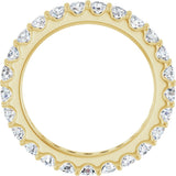 14K Gold Round Natural Diamond Shared-Prong Eternity Band – 2.5 mm Stones (1 3/8–1 1/2 CTW) .0 - Yellow Gold - view 2