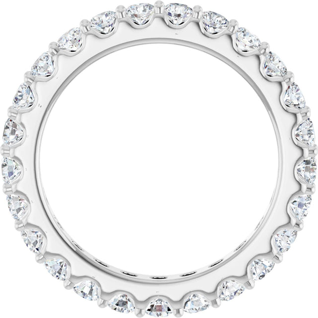 Platinum Round Natural Diamond Shared-Prong Eternity Band – 2.5 mm Stones (1 3/8–1 1/2 CTW) .0 - view 2