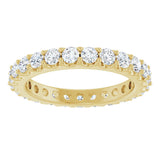 14K Gold Round Natural Diamond Shared-Prong Eternity Band – 2.5 mm Stones (1 3/8–1 1/2 CTW) .0 - Yellow Gold - view 3