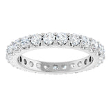 Platinum Round Natural Diamond Shared-Prong Eternity Band – 2.5 mm Stones (1 3/8–1 1/2 CTW) .0 - view 3