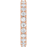 14K Gold Round Lab-Grown Diamond Shared-Prong Eternity Band – 2.5 mm Stones (1 3/8–1 1/2 CTW) .0 - Rose Gold - view 4