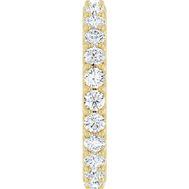 14K Gold Round Lab-Grown Diamond Shared-Prong Eternity Band – 2.5 mm Stones (1 3/8–1 1/2 CTW) .0 - Yellow Gold - view 4