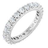 14K Gold Round Lab-Grown Diamond Shared-Prong Eternity Band – 2.5 mm Stones (1 3/8–1 1/2 CTW) .0 - White Gold