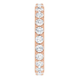 14K Gold Round Natural Diamond Shared-Prong Eternity Band – 2.5 mm Stones (1 3/8–1 1/2 CTW) .0 - Rose Gold - view 4