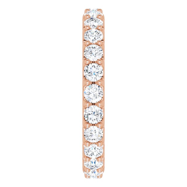 14K Gold Round Natural Diamond Shared-Prong Eternity Band – 2.5 mm Stones (1 3/8–1 1/2 CTW) .0 - Rose Gold - view 4