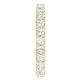 14K Gold Round Natural Diamond Shared-Prong Eternity Band – 2.5 mm Stones (1 3/8–1 1/2 CTW) .0 - Yellow Gold - view 4