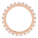 14K Gold Round Natural Diamond Shared-Prong Eternity Band – 2.5 mm Stones (1 3/8–1 1/2 CTW) .0 - Rose Gold - view 2