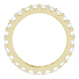 14K Gold Round Natural Diamond Shared-Prong Eternity Band – 2.5 mm Stones (1 3/8–1 1/2 CTW) .0 - Yellow Gold - view 2