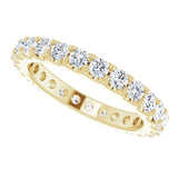 14K Gold Round Natural Diamond Shared-Prong Eternity Band – 2.5 mm Stones (1 3/8–1 1/2 CTW) .0 - Yellow Gold - view 5