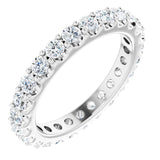 14K Gold Round Natural Diamond Shared-Prong Eternity Band – 2.5 mm Stones (1 3/8–1 1/2 CTW) .0 - White Gold