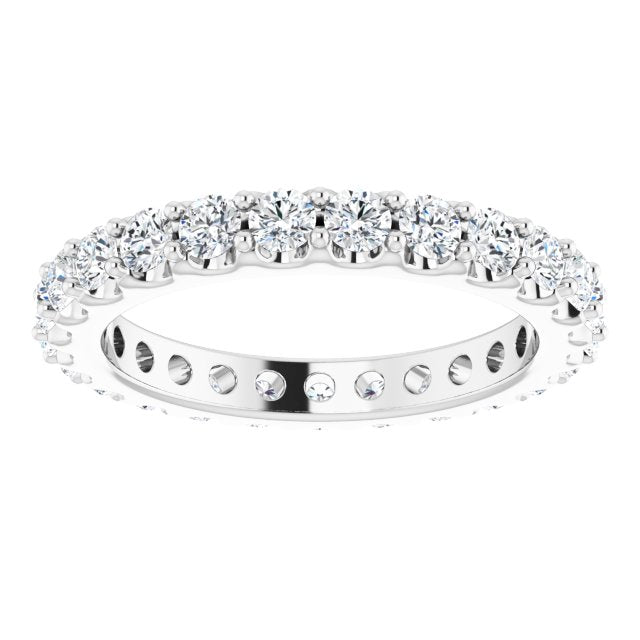 Platinum Round Natural Diamond Shared-Prong Eternity Band – 2.5 mm Stones (1 3/8–1 1/2 CTW) .0 - view 3