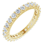 14K Gold Round Natural Diamond Shared-Prong Eternity Band – 2.5 mm Stones (1 3/8–1 1/2 CTW) .0 - Yellow Gold