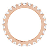 14K Gold Round Natural Diamond Shared-Prong Eternity Band – 2.5 mm Stones (1 3/8–1 1/2 CTW) .0 - Rose Gold - view 2