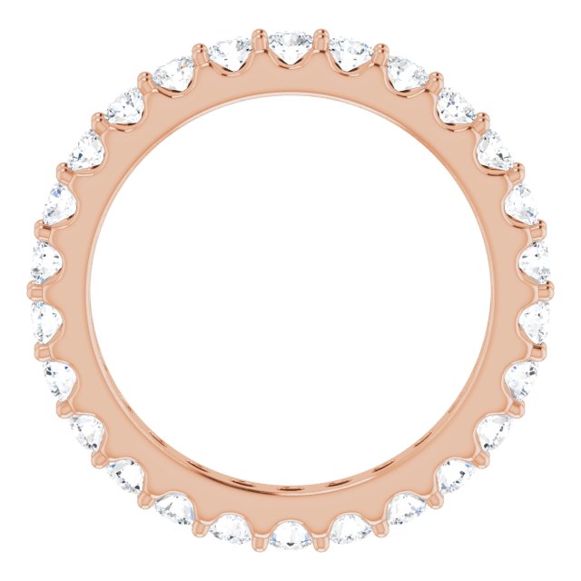 14K Gold Round Natural Diamond Shared-Prong Eternity Band – 2.5 mm Stones (1 3/8–1 1/2 CTW) .0 - Rose Gold - view 2