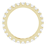 14K Gold Round Natural Diamond Shared-Prong Eternity Band – 2.5 mm Stones (1 3/8–1 1/2 CTW) .0 - Yellow Gold - view 2
