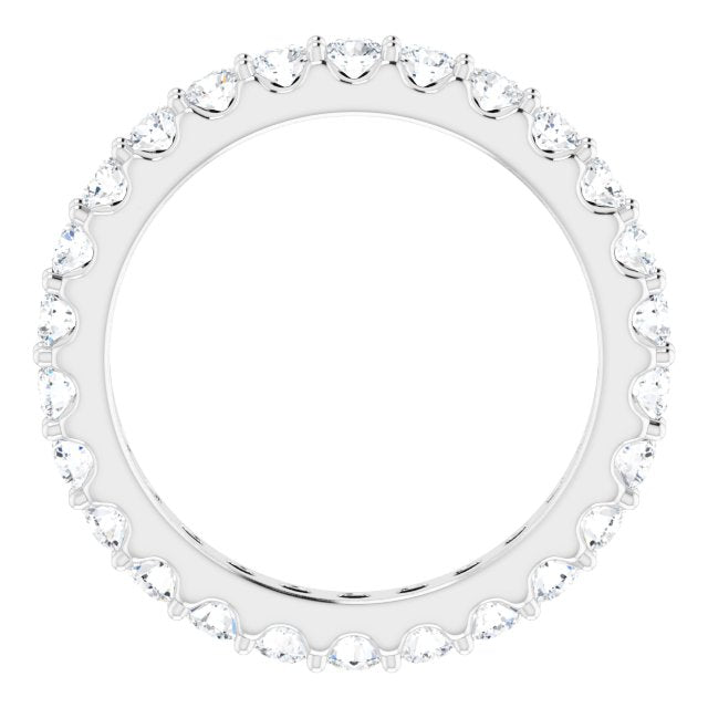 Platinum Round Natural Diamond Shared-Prong Eternity Band – 2.5 mm Stones (1 3/8–1 1/2 CTW) .0 - view 2