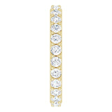 14K Gold Round Natural Diamond Shared-Prong Eternity Band – 2.5 mm Stones (1 3/8–1 1/2 CTW) .0 - Yellow Gold - view 4