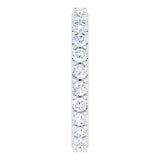 14K Gold Round Natural Diamond Shared-Prong Eternity Band – 2.5 mm Stones (1 3/8–1 1/2 CTW) .0 - White Gold - view 4