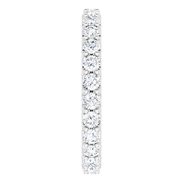 14K Gold Round Natural Diamond Shared-Prong Eternity Band – 2.5 mm Stones (1 3/8–1 1/2 CTW) .0 - White Gold - view 4