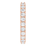 14K Gold Round Natural Diamond Shared-Prong Eternity Band – 2.5 mm Stones (1 3/8–1 1/2 CTW) .0 - Rose Gold - view 4