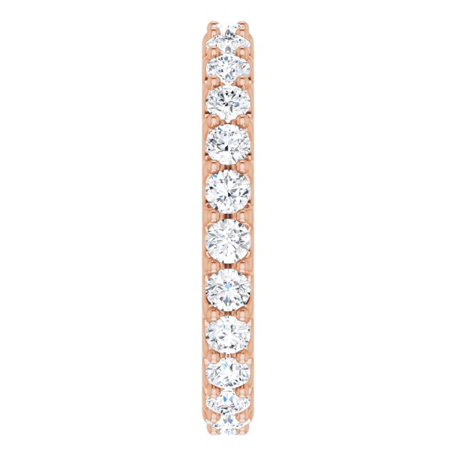14K Gold Round Natural Diamond Shared-Prong Eternity Band – 2.5 mm Stones (1 3/8–1 1/2 CTW) .0 - Rose Gold - view 4