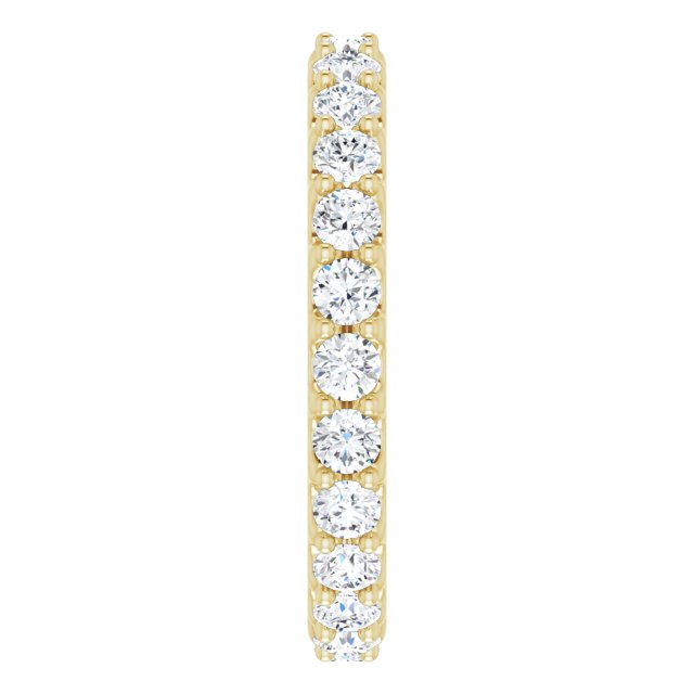 14K Gold Round Natural Diamond Shared-Prong Eternity Band – 2.5 mm Stones (1 3/8–1 1/2 CTW) .0 - Yellow Gold - view 4